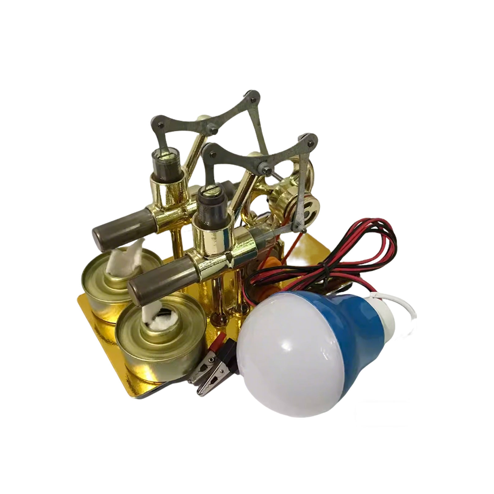 Science Hobbyist - Double Cylinder Steam Power Generator Motor