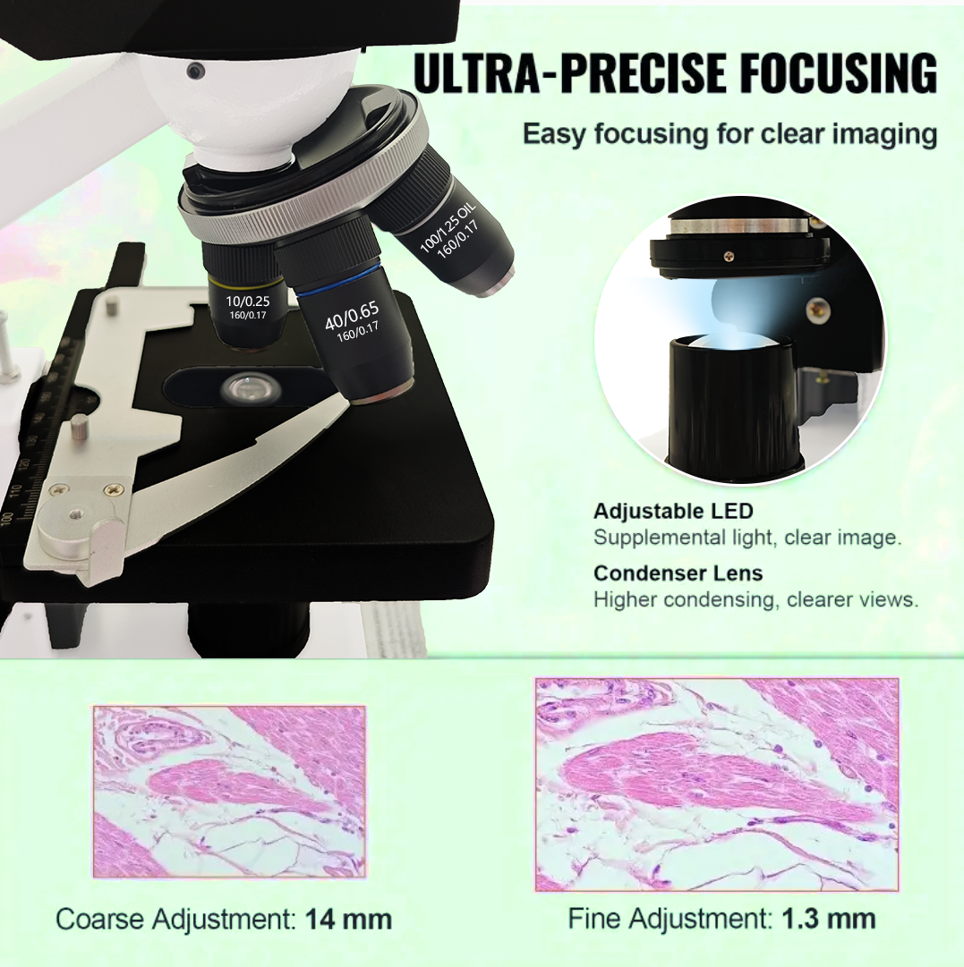 40X-2500X Professional Binocul - огляд і ціна Microscope Compound 40X