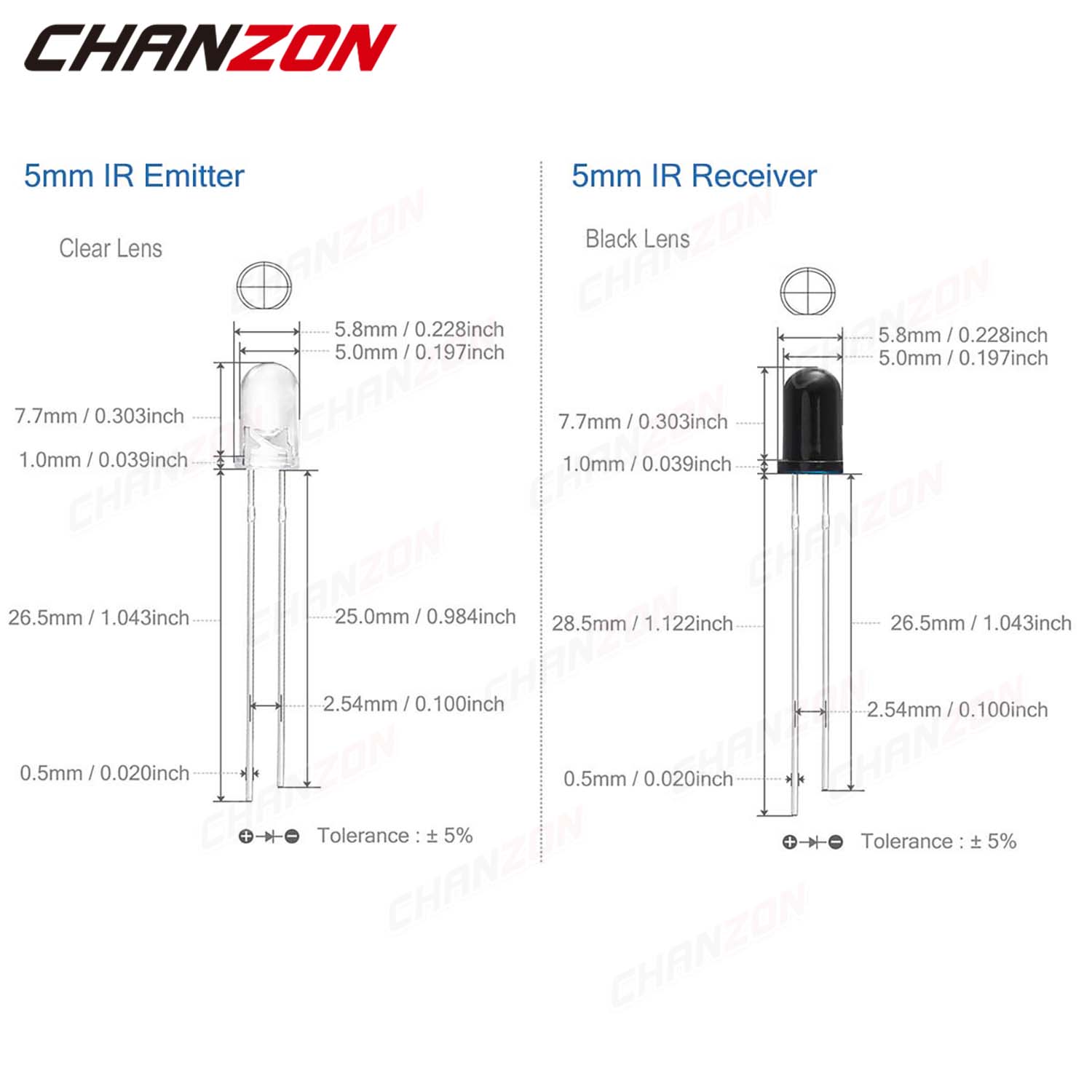 3mm 5mm 10mm IR LED Diode Tran - огляд і ціна Science And Hobby